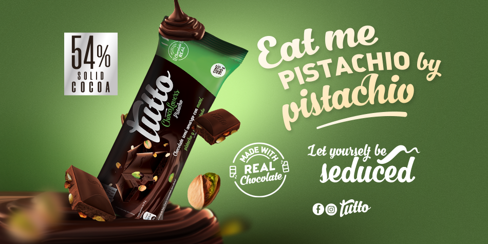 We will boost our leadership in the chocolate bars segment with the arrival of Tutto Pistachio!