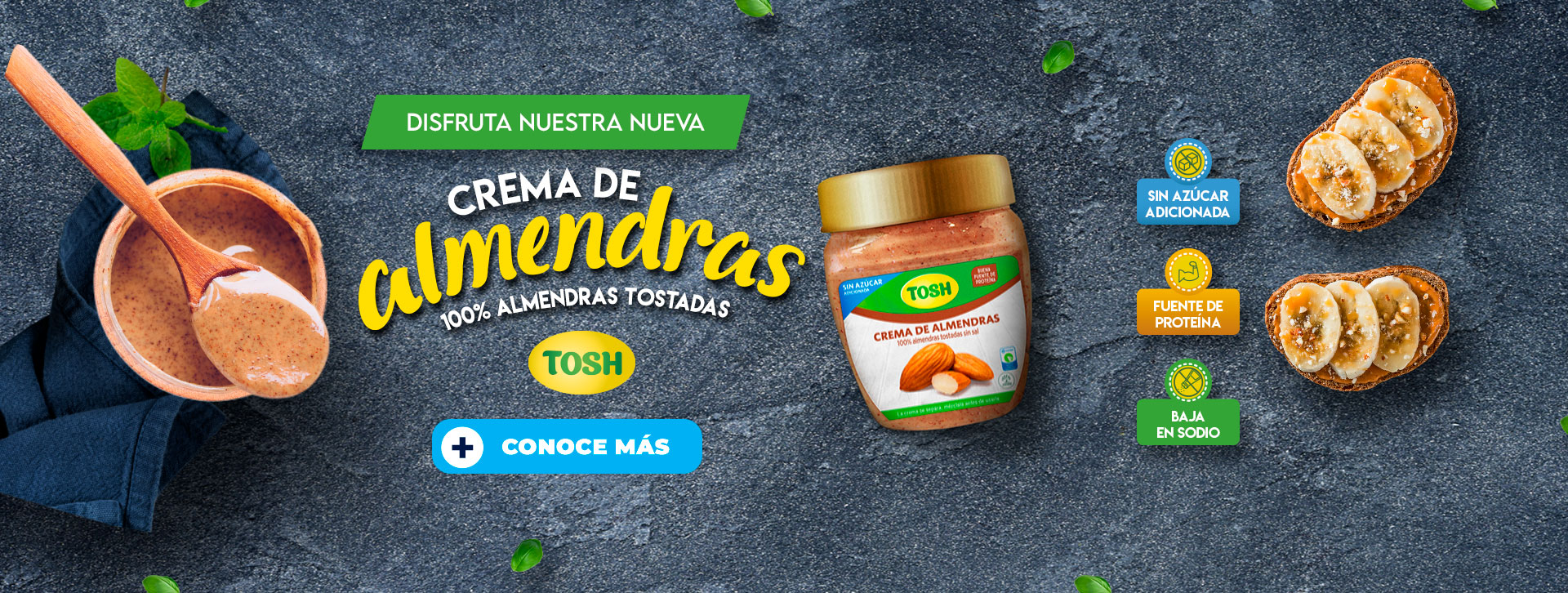 Nueva crema de almendras }Tosh CNCH Costa Rica