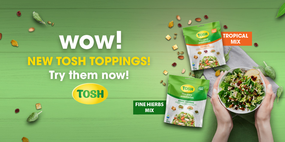 Combine your salads and healthy meals with the new TOSH Toppings!